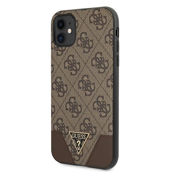 Guess GUHCN61PU4GHBR iPhone 11 6,1" / Xr 6,1" brązowy hardcase 4G Triangle